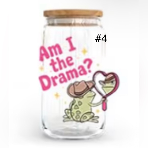 Buy now *16 ounce glass with bamboo lid and straw handcrafted - Picture 4 of 12